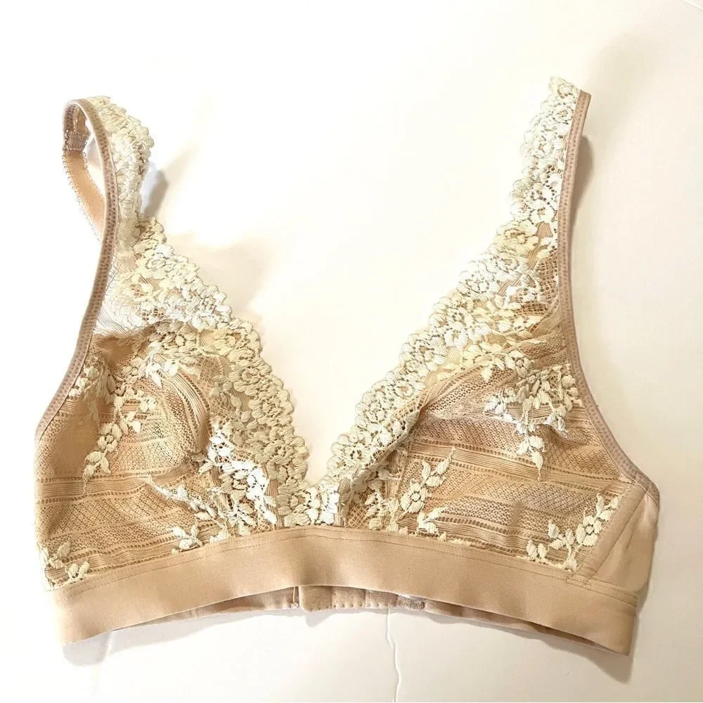 Wacoal Embrace Lace Wire Free Bra 852191 Sand 34 J Hook Convertible
